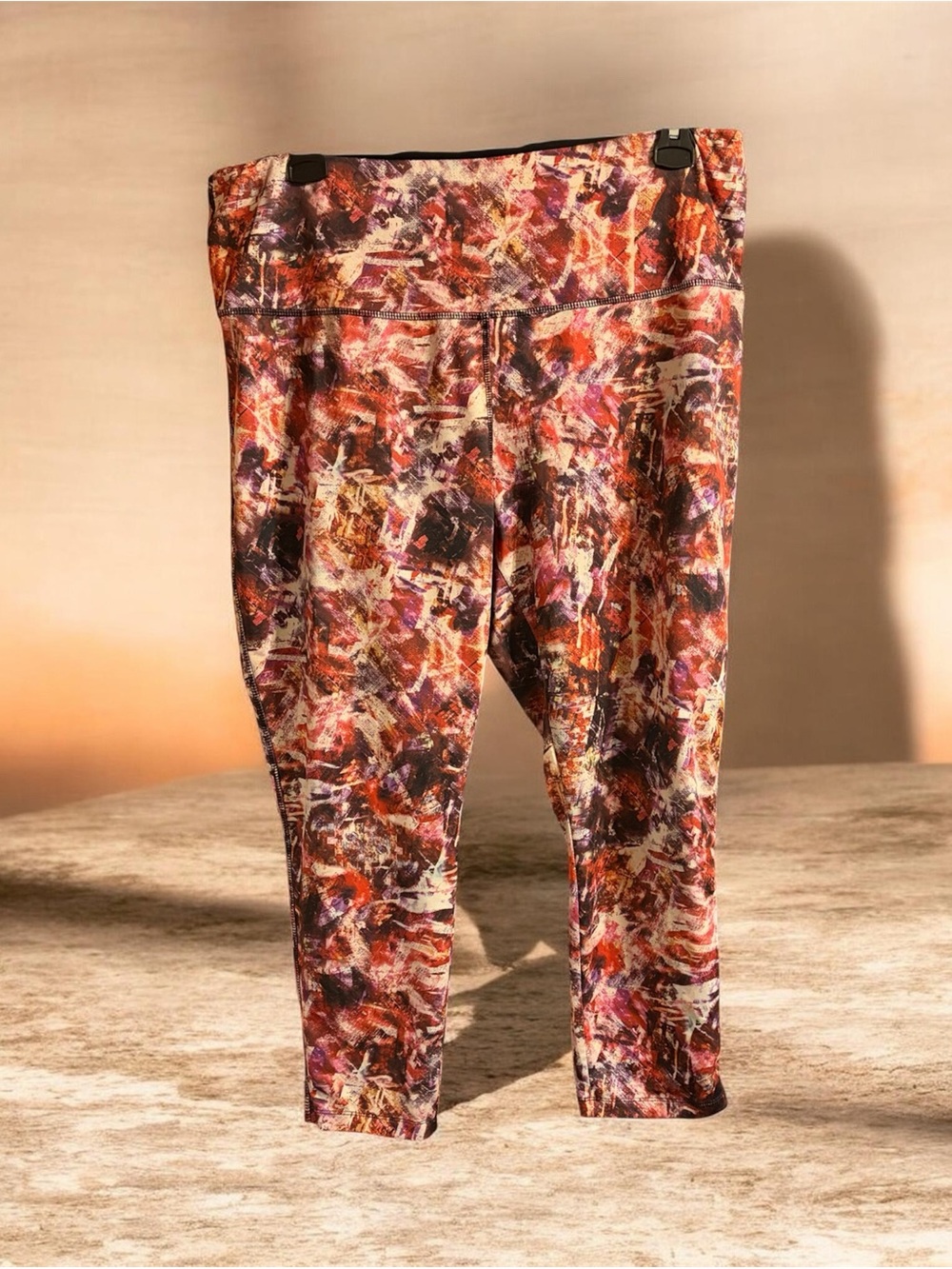 Abstract Print Women's Athletic Leggings - Multicolor